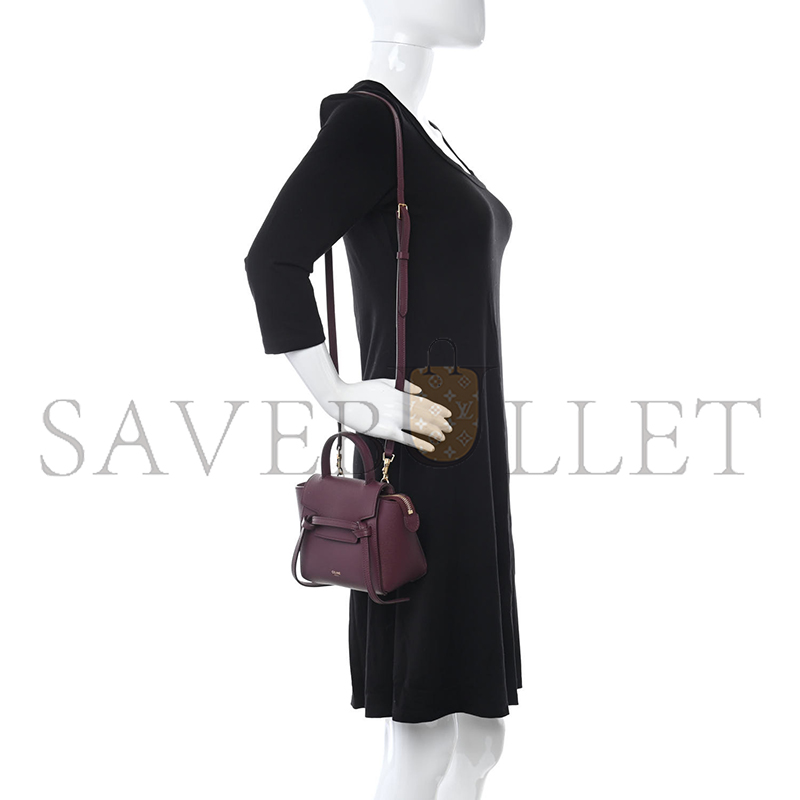 CELINE GRAINED CALFSKIN PICO BELT BAG ACAI 1090152 (15*14*9cm)